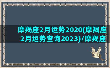 摩羯座2月运势2020(摩羯座2月运势查询2023)/摩羯座2月运势2020(摩羯座2月运势查询2023)-我的网站