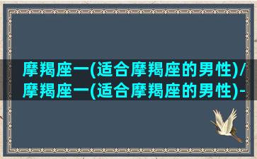 摩羯座一(适合摩羯座的男性)/摩羯座一(适合摩羯座的男性)-我的网站