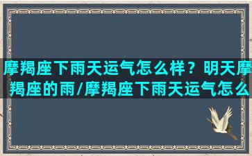 摩羯座下雨天运气怎么样？明天摩羯座的雨/摩羯座下雨天运气怎么样？明天摩羯座的雨-我的网站