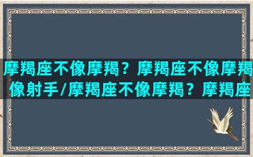 摩羯座不像摩羯？摩羯座不像摩羯像射手/摩羯座不像摩羯？摩羯座不像摩羯像射手-我的网站