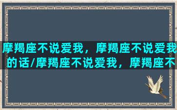 摩羯座不说爱我，摩羯座不说爱我的话/摩羯座不说爱我，摩羯座不说爱我的话-我的网站