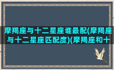 摩羯座与十二星座谁最配(摩羯座与十二星座匹配度)(摩羯座和十二星座的爱情配对)