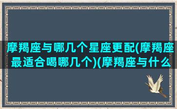 摩羯座与哪几个星座更配(摩羯座最适合喝哪几个)(摩羯座与什么星座的人比较适合)