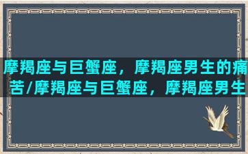 摩羯座与巨蟹座，摩羯座男生的痛苦/摩羯座与巨蟹座，摩羯座男生的痛苦-我的网站