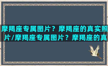 摩羯座专属图片？摩羯座的真实照片/摩羯座专属图片？摩羯座的真实照片-我的网站