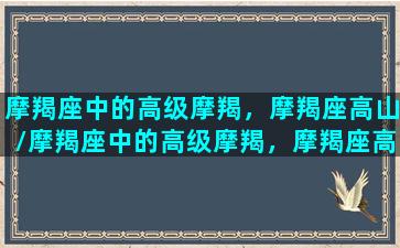 摩羯座中的高级摩羯，摩羯座高山/摩羯座中的高级摩羯，摩羯座高山-我的网站