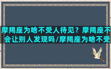 摩羯座为啥不受人待见？摩羯座不会让别人发现吗/摩羯座为啥不受人待见？摩羯座不会让别人发现吗-我的网站