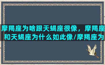 摩羯座为啥跟天蝎座很像，摩羯座和天蝎座为什么如此像/摩羯座为啥跟天蝎座很像，摩羯座和天蝎座为什么如此像-我的网站