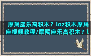 摩羯座乐高积木？loz积木摩羯座视频教程/摩羯座乐高积木？loz积木摩羯座视频教程-我的网站