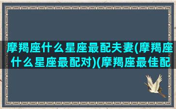 摩羯座什么星座最配夫妻(摩羯座什么星座最配对)(摩羯座最佳配偶是什么星座)