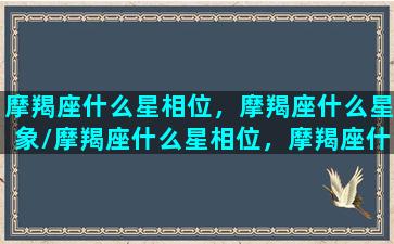 摩羯座什么星相位，摩羯座什么星象/摩羯座什么星相位，摩羯座什么星象-我的网站