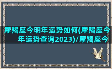 摩羯座今明年运势如何(摩羯座今年运势查询2023)/摩羯座今明年运势如何(摩羯座今年运势查询2023)-我的网站