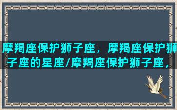 摩羯座保护狮子座，摩羯座保护狮子座的星座/摩羯座保护狮子座，摩羯座保护狮子座的星座-我的网站