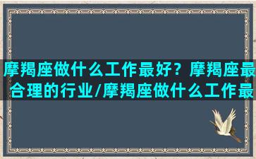 摩羯座做什么工作最好？摩羯座最合理的行业/摩羯座做什么工作最好？摩羯座最合理的行业-我的网站