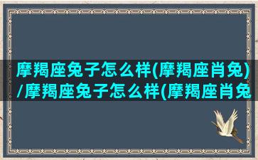 摩羯座兔子怎么样(摩羯座肖兔)/摩羯座兔子怎么样(摩羯座肖兔)-我的网站