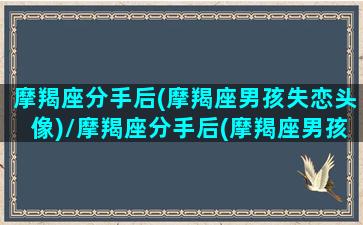 摩羯座分手后(摩羯座男孩失恋头像)/摩羯座分手后(摩羯座男孩失恋头像)-我的网站