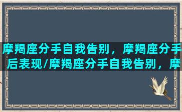 摩羯座分手自我告别，摩羯座分手后表现/摩羯座分手自我告别，摩羯座分手后表现-我的网站