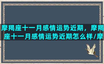 摩羯座十一月感情运势近期，摩羯座十一月感情运势近期怎么样/摩羯座十一月感情运势近期，摩羯座十一月感情运势近期怎么样-我的网站