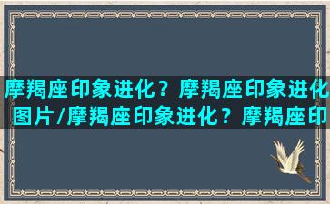 摩羯座印象进化？摩羯座印象进化图片/摩羯座印象进化？摩羯座印象进化图片-我的网站