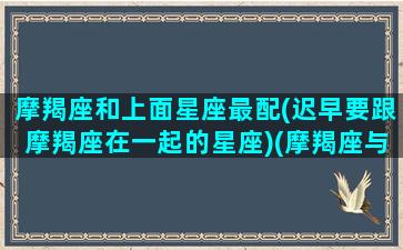 摩羯座和上面星座最配(迟早要跟摩羯座在一起的星座)(摩羯座与哪个星座配对)