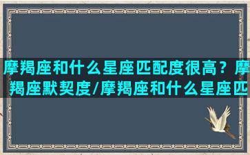 摩羯座和什么星座匹配度很高？摩羯座默契度/摩羯座和什么星座匹配度很高？摩羯座默契度-我的网站