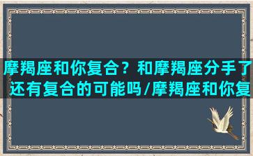 摩羯座和你复合？和摩羯座分手了还有复合的可能吗/摩羯座和你复合？和摩羯座分手了还有复合的可能吗-我的网站