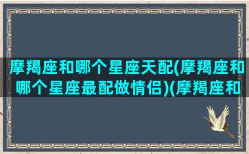 摩羯座和哪个星座天配(摩羯座和哪个星座最配做情侣)(摩羯座和哪个星座天生一对)