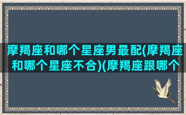 摩羯座和哪个星座男最配(摩羯座和哪个星座不合)(摩羯座跟哪个星座合适)