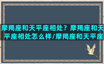 摩羯座和天平座相处？摩羯座和天平座相处怎么样/摩羯座和天平座相处？摩羯座和天平座相处怎么样-我的网站