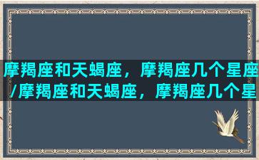 摩羯座和天蝎座，摩羯座几个星座/摩羯座和天蝎座，摩羯座几个星座-我的网站