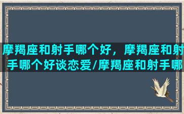 摩羯座和射手哪个好，摩羯座和射手哪个好谈恋爱/摩羯座和射手哪个好，摩羯座和射手哪个好谈恋爱-我的网站