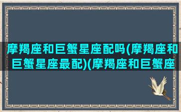 摩羯座和巨蟹星座配吗(摩羯座和巨蟹星座最配)(摩羯座和巨蟹座般配吗)