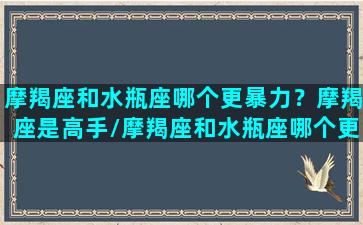 摩羯座和水瓶座哪个更暴力？摩羯座是高手/摩羯座和水瓶座哪个更暴力？摩羯座是高手-我的网站