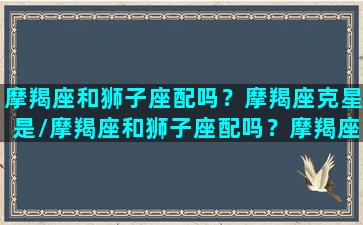 摩羯座和狮子座配吗？摩羯座克星是/摩羯座和狮子座配吗？摩羯座克星是-我的网站