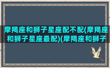 摩羯座和狮子星座配不配(摩羯座和狮子星座最配)(摩羯座和狮子座搭配吗)