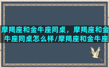 摩羯座和金牛座同桌，摩羯座和金牛座同桌怎么样/摩羯座和金牛座同桌，摩羯座和金牛座同桌怎么样-我的网站