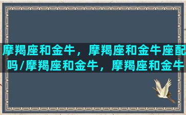 摩羯座和金牛，摩羯座和金牛座配吗/摩羯座和金牛，摩羯座和金牛座配吗-我的网站