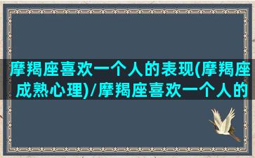 摩羯座喜欢一个人的表现(摩羯座成熟心理)/摩羯座喜欢一个人的表现(摩羯座成熟心理)-我的网站