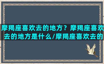 摩羯座喜欢去的地方？摩羯座喜欢去的地方是什么/摩羯座喜欢去的地方？摩羯座喜欢去的地方是什么-我的网站