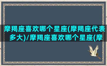 摩羯座喜欢哪个星座(摩羯座代表多大)/摩羯座喜欢哪个星座(摩羯座代表多大)-我的网站