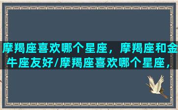 摩羯座喜欢哪个星座，摩羯座和金牛座友好/摩羯座喜欢哪个星座，摩羯座和金牛座友好-我的网站