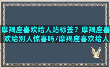 摩羯座喜欢给人贴标签？摩羯座喜欢给别人惊喜吗/摩羯座喜欢给人贴标签？摩羯座喜欢给别人惊喜吗-我的网站