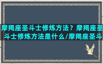 摩羯座圣斗士修炼方法？摩羯座圣斗士修炼方法是什么/摩羯座圣斗士修炼方法？摩羯座圣斗士修炼方法是什么-我的网站