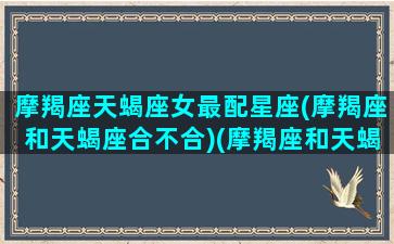 摩羯座天蝎座女最配星座(摩羯座和天蝎座合不合)(摩羯座和天蝎女配吗)