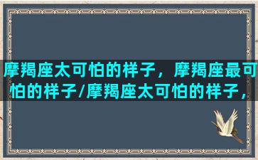 摩羯座太可怕的样子，摩羯座最可怕的样子/摩羯座太可怕的样子，摩羯座最可怕的样子-我的网站