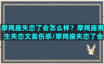 摩羯座失恋了会怎么样？摩羯座男生失恋文案伤感/摩羯座失恋了会怎么样？摩羯座男生失恋文案伤感-我的网站