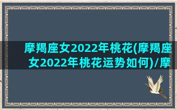 摩羯座女2022年桃花(摩羯座女2022年桃花运势如何)/摩羯座女2022年桃花(摩羯座女2022年桃花运势如何)-我的网站