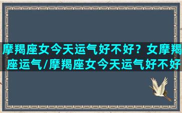 摩羯座女今天运气好不好？女摩羯座运气/摩羯座女今天运气好不好？女摩羯座运气-我的网站