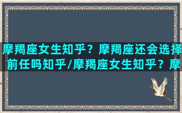 摩羯座女生知乎？摩羯座还会选择前任吗知乎/摩羯座女生知乎？摩羯座还会选择前任吗知乎-我的网站