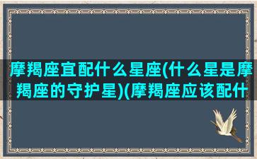 摩羯座宜配什么星座(什么星是摩羯座的守护星)(摩羯座应该配什么星座最好)